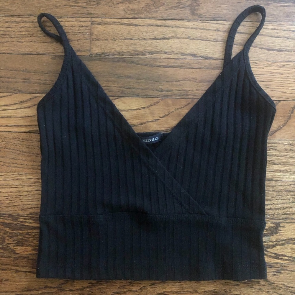 Brandy Melville Black Ribbed Amara Tank Top
